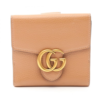 グッチ GUCCI GGマーモント 二つ折り財布 財布 レザー レディース ブラウン系 782749 【中古】