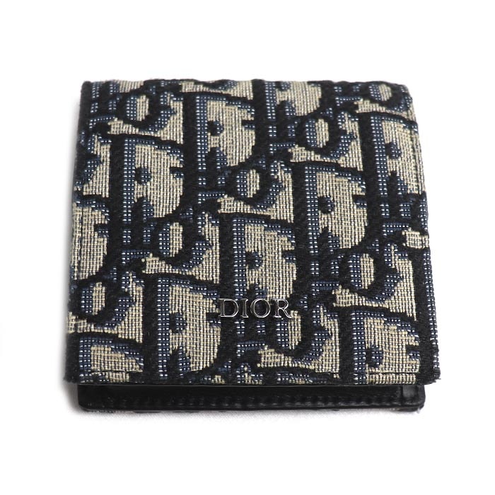 Dior ディオール オブリーク コインケース ベージュ/ネイビー ユニセックス【中古】