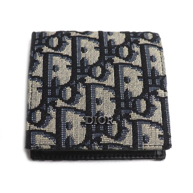 Dior ディオール オブリーク コインケース ベージュ/ネイビー ユニセックス【中古】