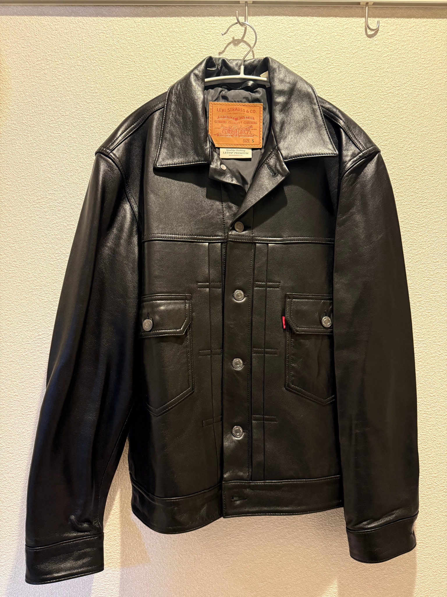 Levi's Premium Black Type ll Trucker Leather Jacket "Black"