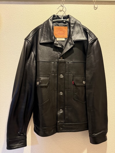 Levi's Premium Black Type ll Trucker Leather Jacket "Black"