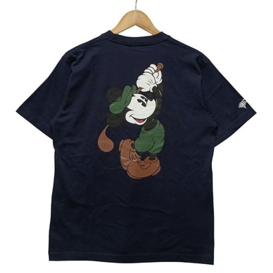 BEAMS GOLF ビームスゴルフ × Diseny ミッキーマウス バックプリント 半袖Tシャツ コットン ネイビー サイズ M / 41443