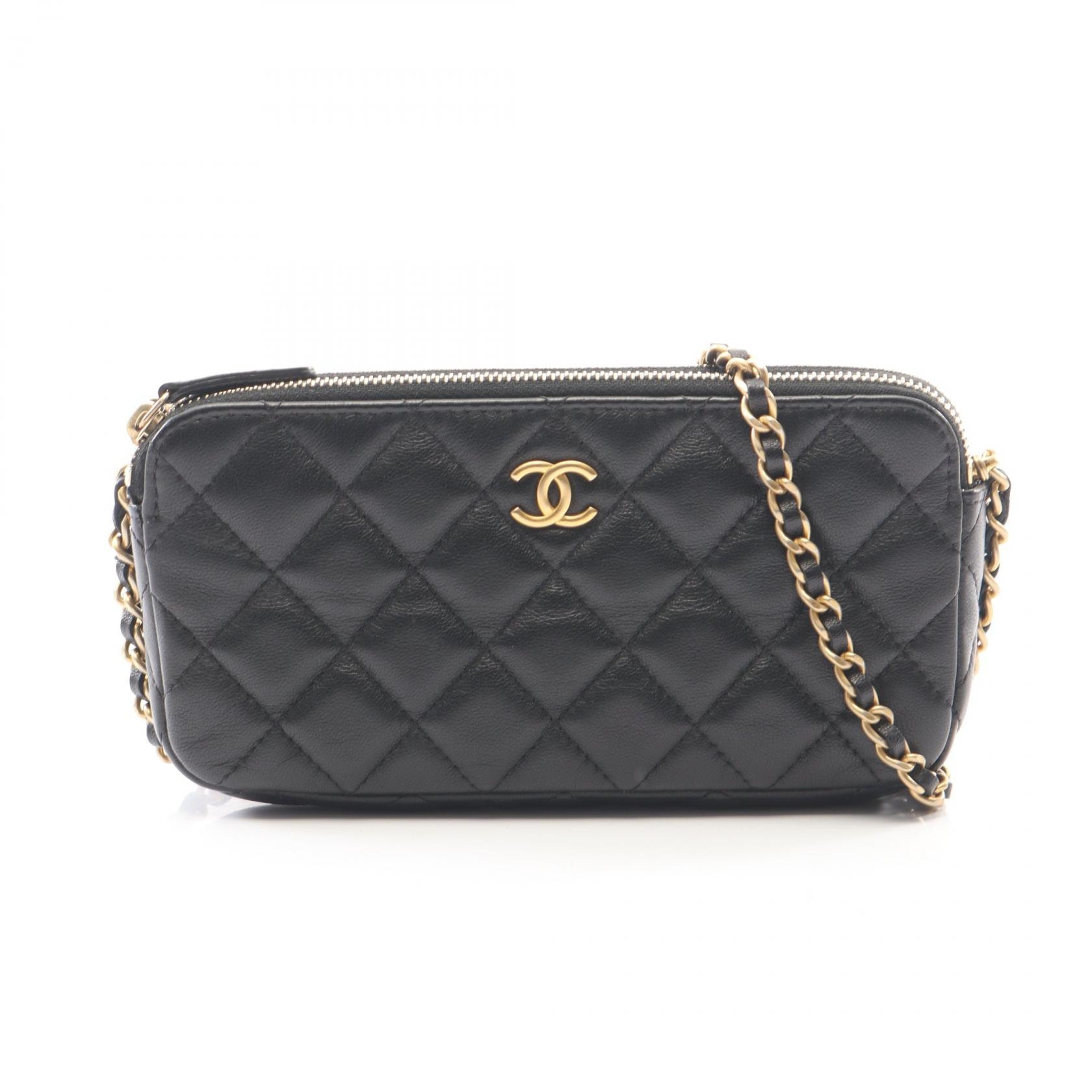 シャネル CHANEL マトラッセ ショルダーバッグ バッグ ラムスキン(羊革) レディース ブラック系 【中古】