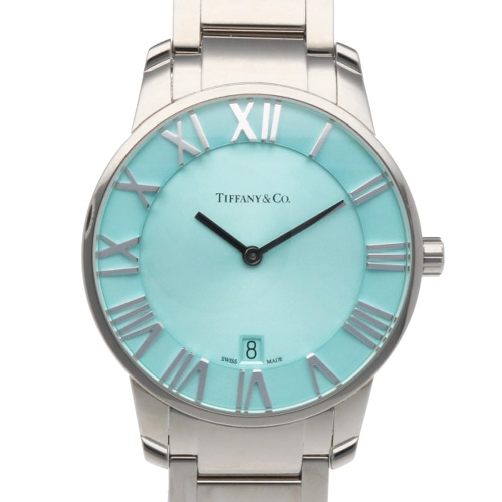 ティファニー アトラス 2ハンド 腕時計 時計 ステンレススチール  63452769 クオーツ メンズ 1年保証 TIFFANY&Co.  中古