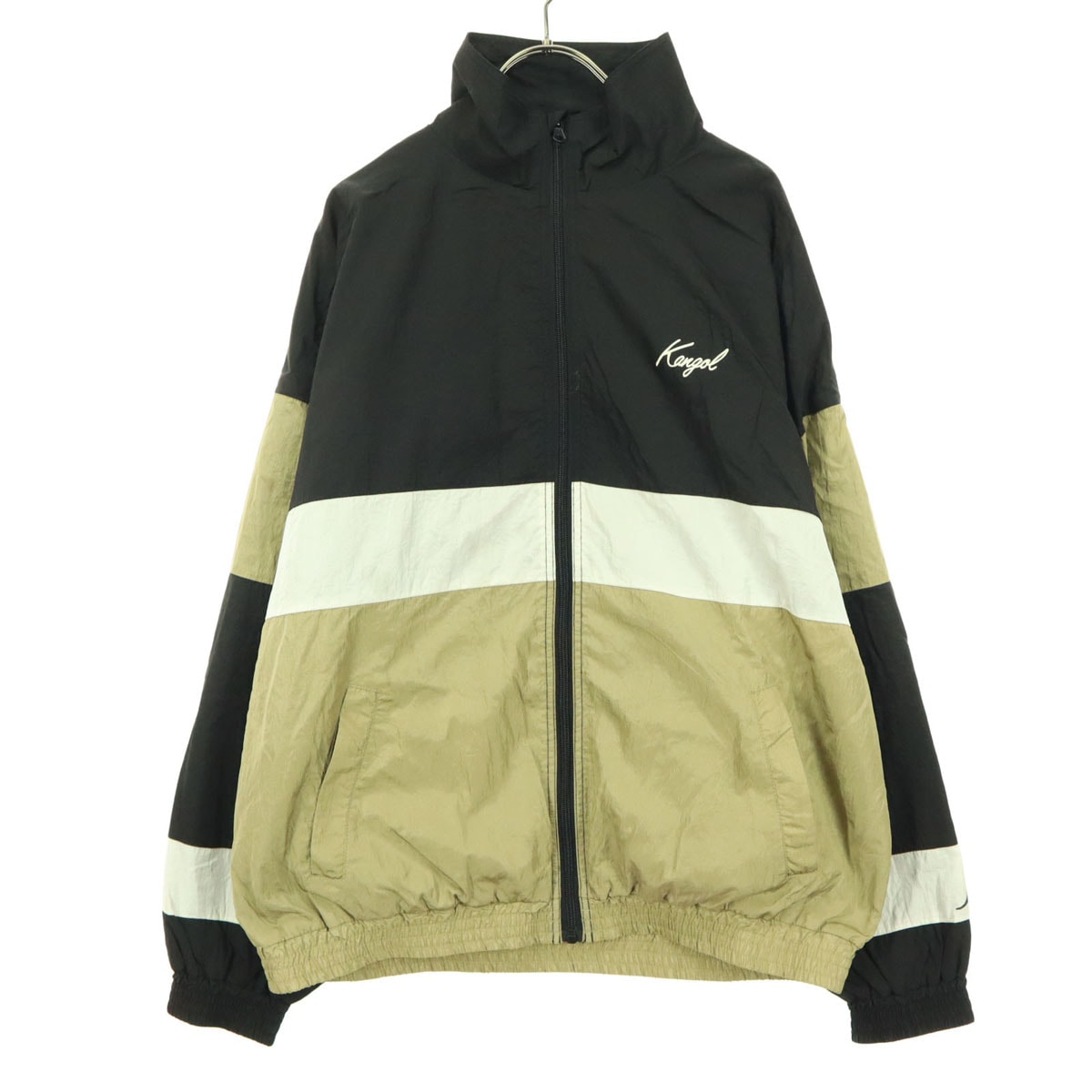 KANGOL カンゴール Rocky Monroe ロッキーモンロー コラボ 長袖 ナイロンジャケット M ブラック系 ベージュ