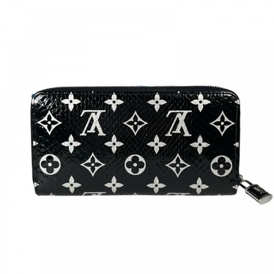 LOUIS VUITTON ルイヴィトン 長財布 ジッピーウォレット N96955 パイソン ブラック 黒 シルバー金具 レディース【中古品】