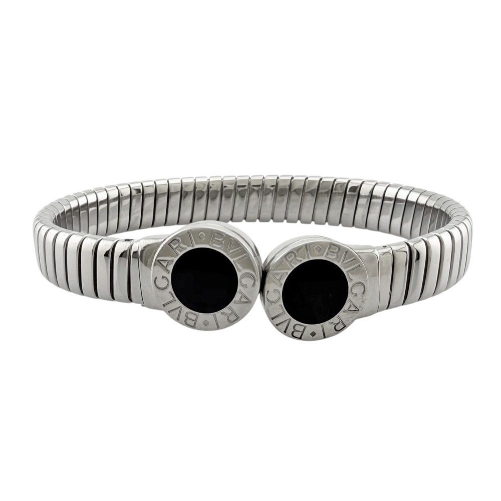 ブルガリ トゥボガス バングル ステンレススチール オニキス レディース BVLGARI  中古