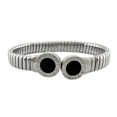 ブルガリ トゥボガス バングル ステンレススチール オニキス レディース BVLGARI 中古