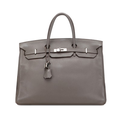 エルメス バーキン40 ハンドバッグ エタン グレー シルバー金具 トゴ レディース HERMES 【中古】