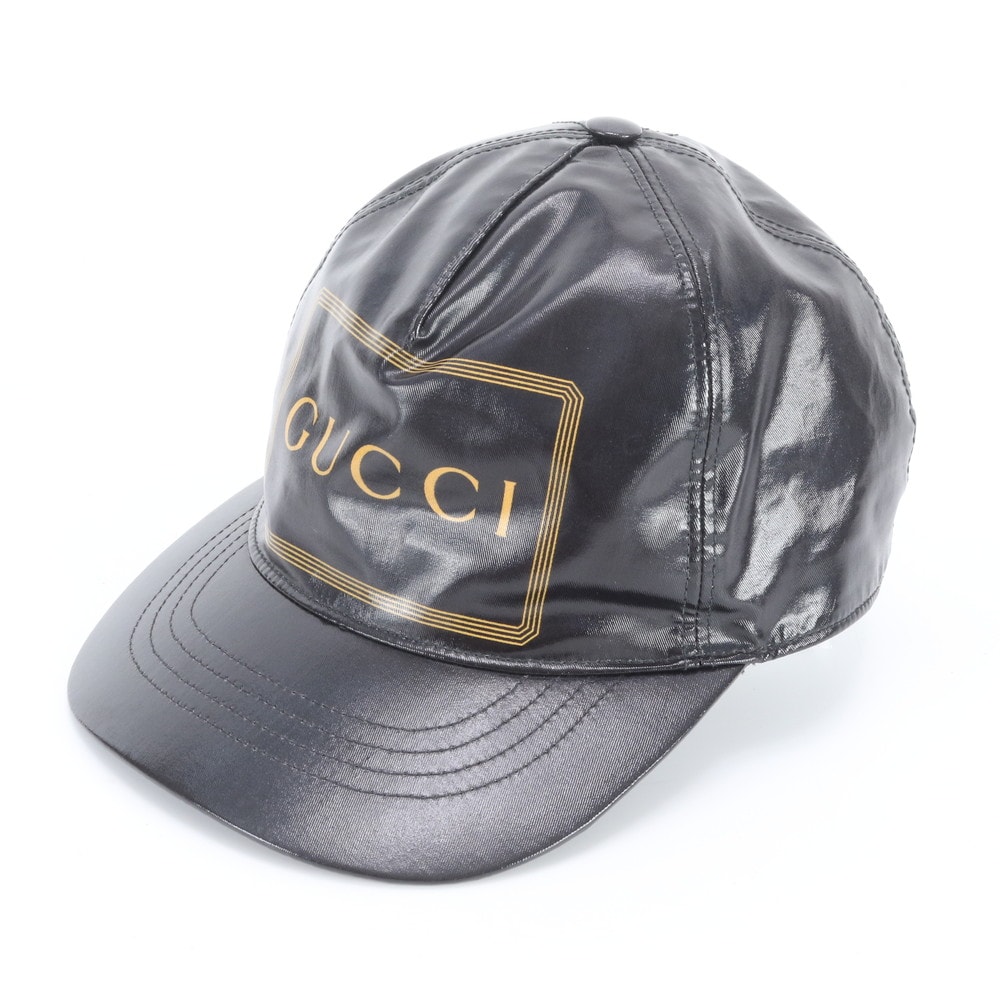 ■極美品 グッチ ロゴ プリント ベースボール 帽子キャップ