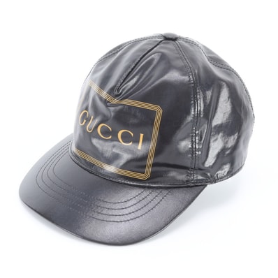 ■極美品 グッチ ロゴ プリント ベースボール 帽子キャップ