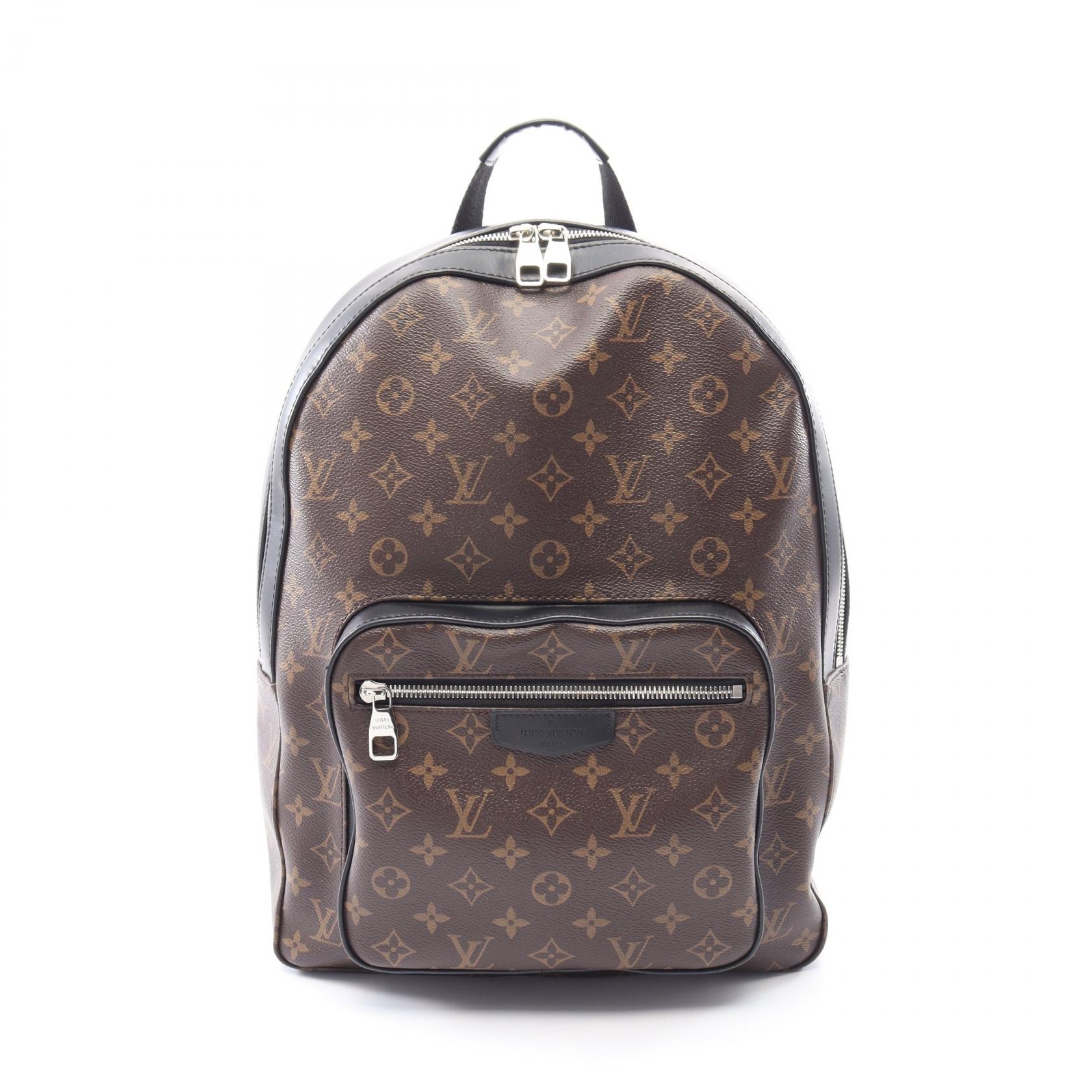 ルイ・ヴィトン LOUIS VUITTON ジョッシュ リュックサック バックパック バッグ PVCコーティングキャンバス レザー モノグラム・マカサー メンズ ブラウン系 / ブラック系 M41530 【中古】