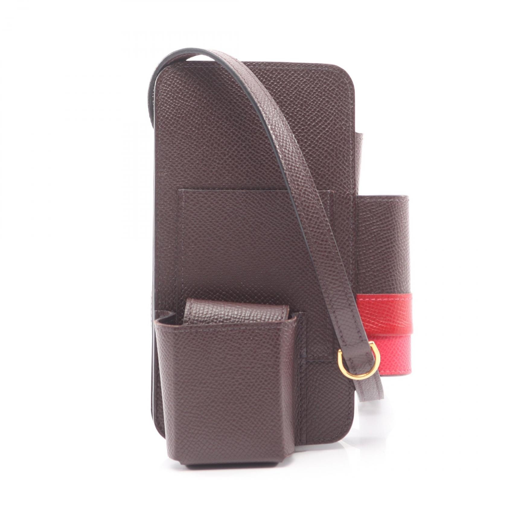 エルメス HERMES ウェイ ショルダーバッグ バッグ レザー カーフ(牛革) ヴォーエプソン ヴォーエプソン ルージュセリエ U刻印(2022年製造) レディース ブラウン系 / レッド系 / ピンク系 【中古】