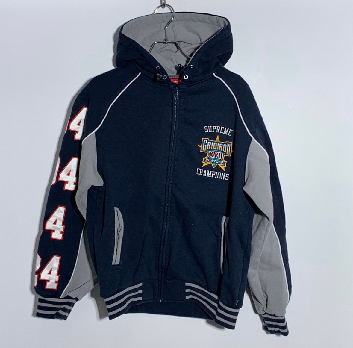 Supreme Playoffs Zip Up Hooded Sweatshirt "Navy"