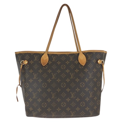LOUIS VUITTON ルイヴィトン モノグラム ネヴァーフルMM ブラウン ゴールド金具 PVC レザー/ トートバッグ 1-0295292 【中古】