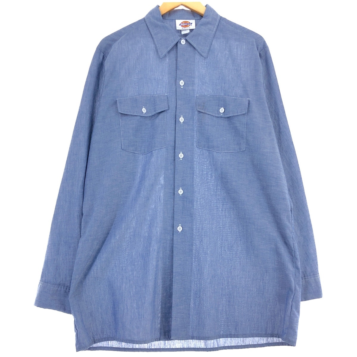 古着 ディッキーズ Dickies シャンブレー 長袖 ワークシャツ USA製 メンズL相当 ヴィンテージ/eaa491564