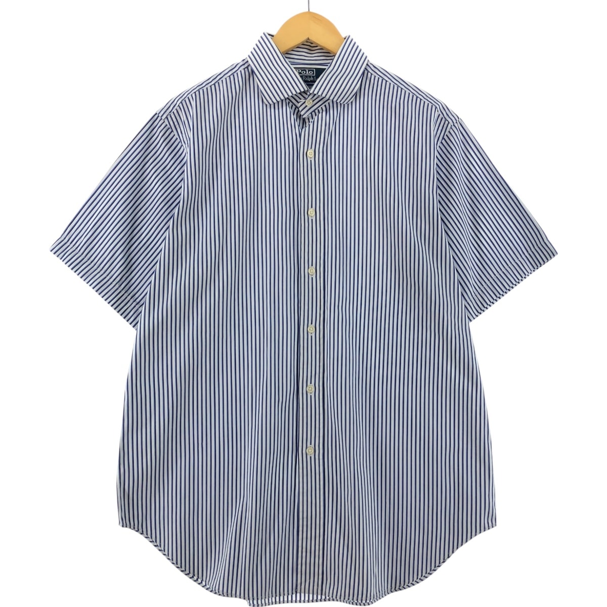 古着 ラルフローレン Ralph Lauren REGENT CLASSIC FIT 半袖 ストライプシャツ メンズL相当/eaa533692