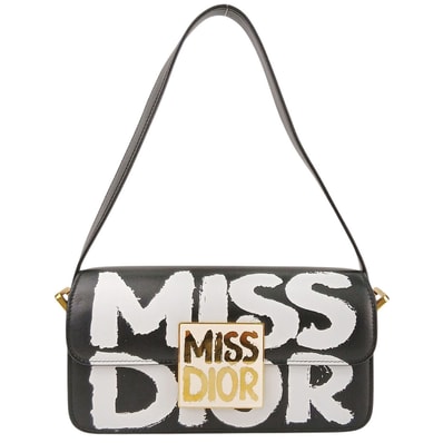 Christian Dior クリスチャンディオール MISS DIOR ミスディオール ショルダーバッグ ハンドバッグ M2610UZCJ レザー ブラック レディース【中古】
