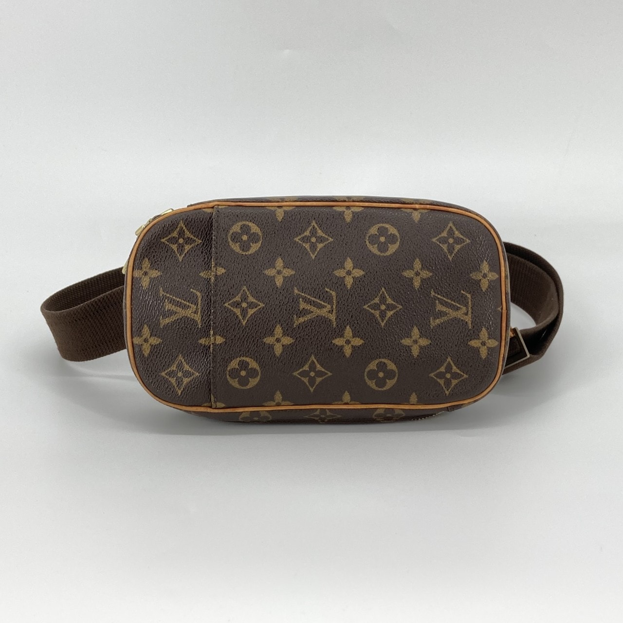 LOUIS VUITTON(ルイ・ヴィトン) ポシェット ガンジュ モノグラムキャンバス×レザー M51870 ボディバッグ ブラウン×ゴールド