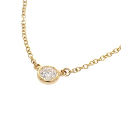 ティファニー TIFFANY&Co. バイザヤード シングル ダイヤモンド ネックレス K18イエローゴールド ダイヤモンド ゴールド レディース【中古】【Aランク】