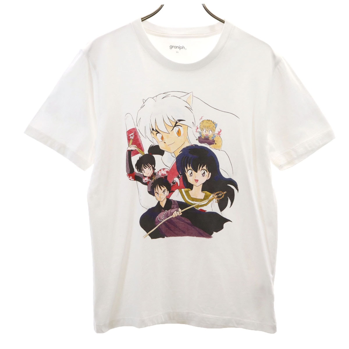 graniph グラニフ 犬夜叉 コラボ 半袖 Tシャツ SS ホワイト