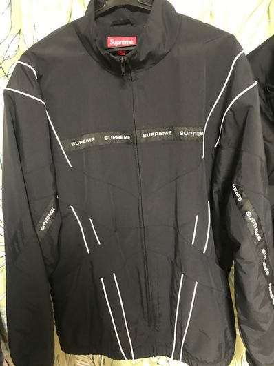 Supreme Cross Paneled Track Jacket "Black"