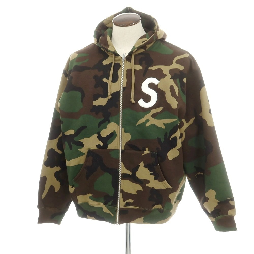 【中古】シュプリーム Supreme 2025年秋冬 S Logo Zip Up Hooded Sweatshirt パーカー オリーブxブラウン【サイズXL】【メンズ】