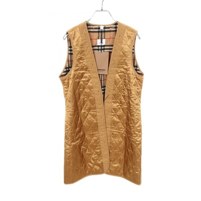バーバリー BURBERRY ノバチェック ライナー ロングジレ ベスト 衣料品 トップス ウール カシミヤ コットン レディース ブラウン系 【中古】