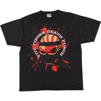 古着 00年代 ヘインズ Hanes HEAVYWEIGHT FIVE FINGER DEATH PUNCH ファイブフィンガーデスパンチ バンドTシャツ バンT メンズL相当/eaa546566