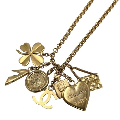 CHANEL シャネル ネックレス ロングネックレス ココマーク クローバー ハート アイコン マトラッセ ヴィンテージ GP 96P ゴールド レディース 約147.6g 1996年【中古品】