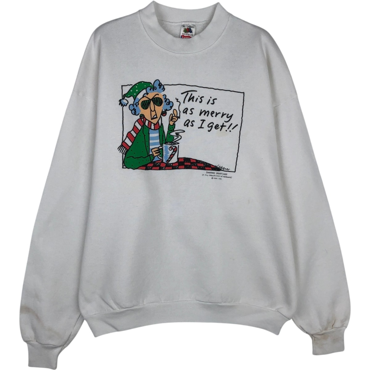 古着 90年代 フルーツオブザルーム FRUIT OF THE LOOM メッセージ プリントスウェットシャツ トレーナー USA製 メンズXL相当 ヴィンテージ/eaa619429