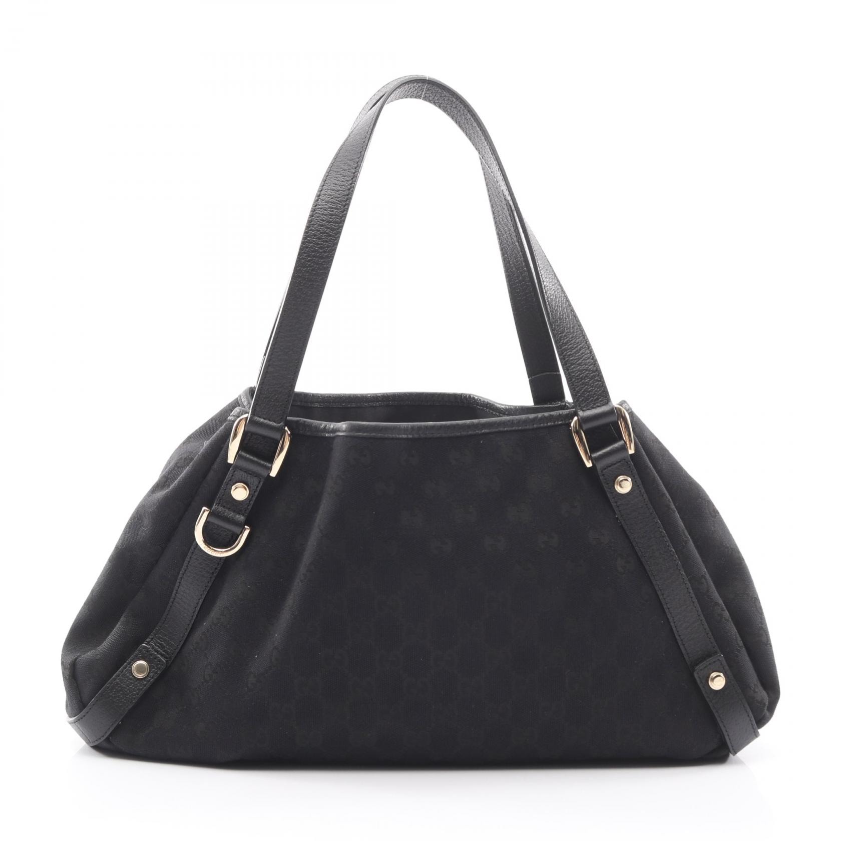 グッチ GUCCI アビー GGキャンバス ショルダーバッグ バッグ キャンバス レザー レディース ブラック系 130736 【中古】