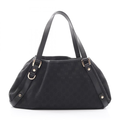 グッチ GUCCI アビー GGキャンバス ショルダーバッグ バッグ キャンバス レザー レディース ブラック系 130736 【中古】