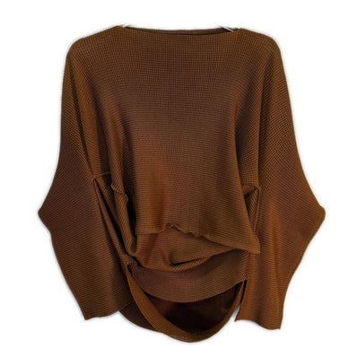 ミーイッセイミヤケ MI63KK415 ブラウン ワッフルプリーツカットソー 記載なし