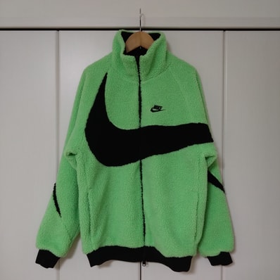 Nike Big Swoosh Reversible Boa Jacket "Illusion Green/Black"