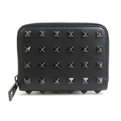 ヴァレンティノ ガラヴァーニ Valentino Garavani コインケース ショルダーウォレット レザー ブラック ユニセックス【中古】 55870i