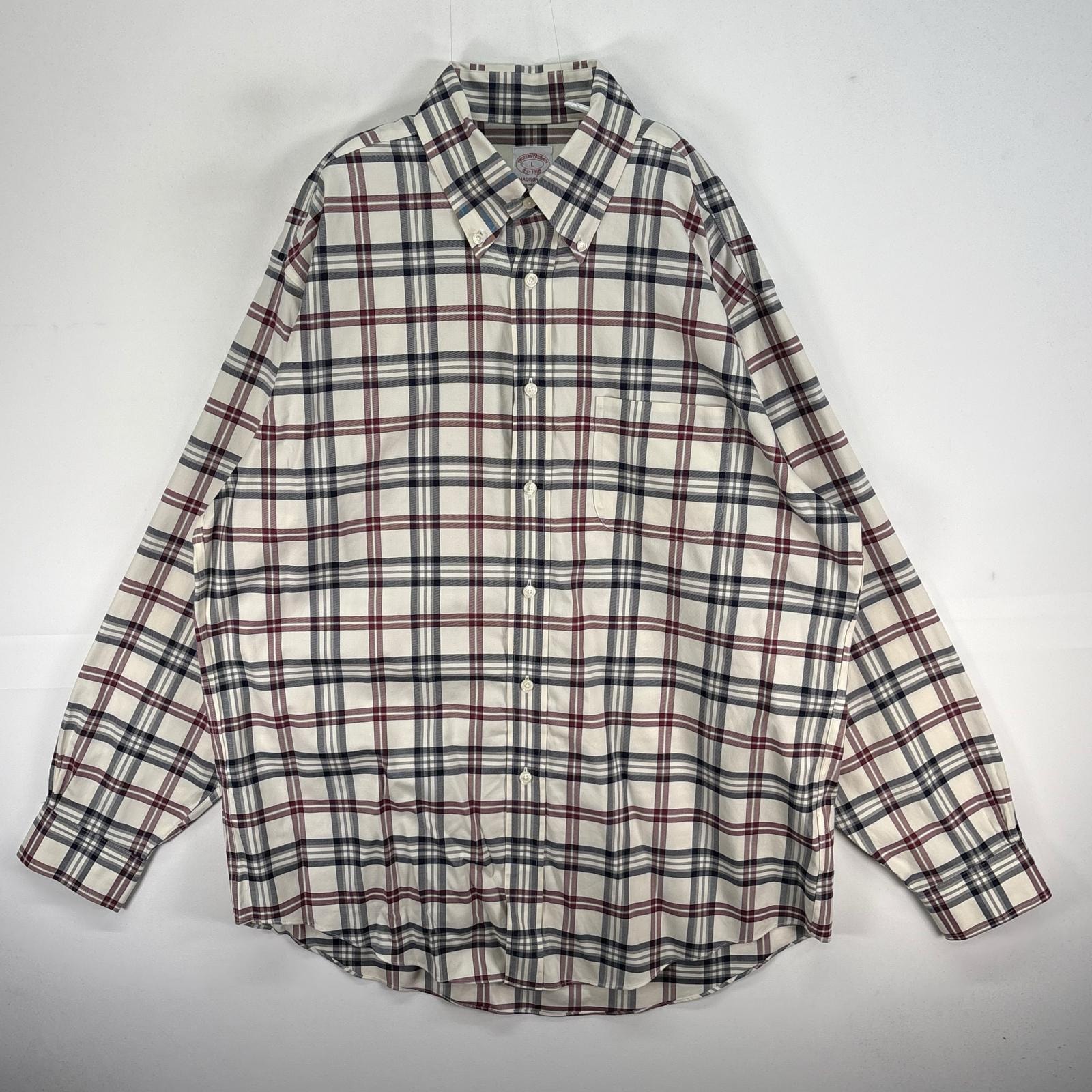 古着 ブルックスブラザーズ Brooks Brothers 長袖シャツ チェック 胸ポケ MADISON L  ホワイト系 マルチカラー メンズ