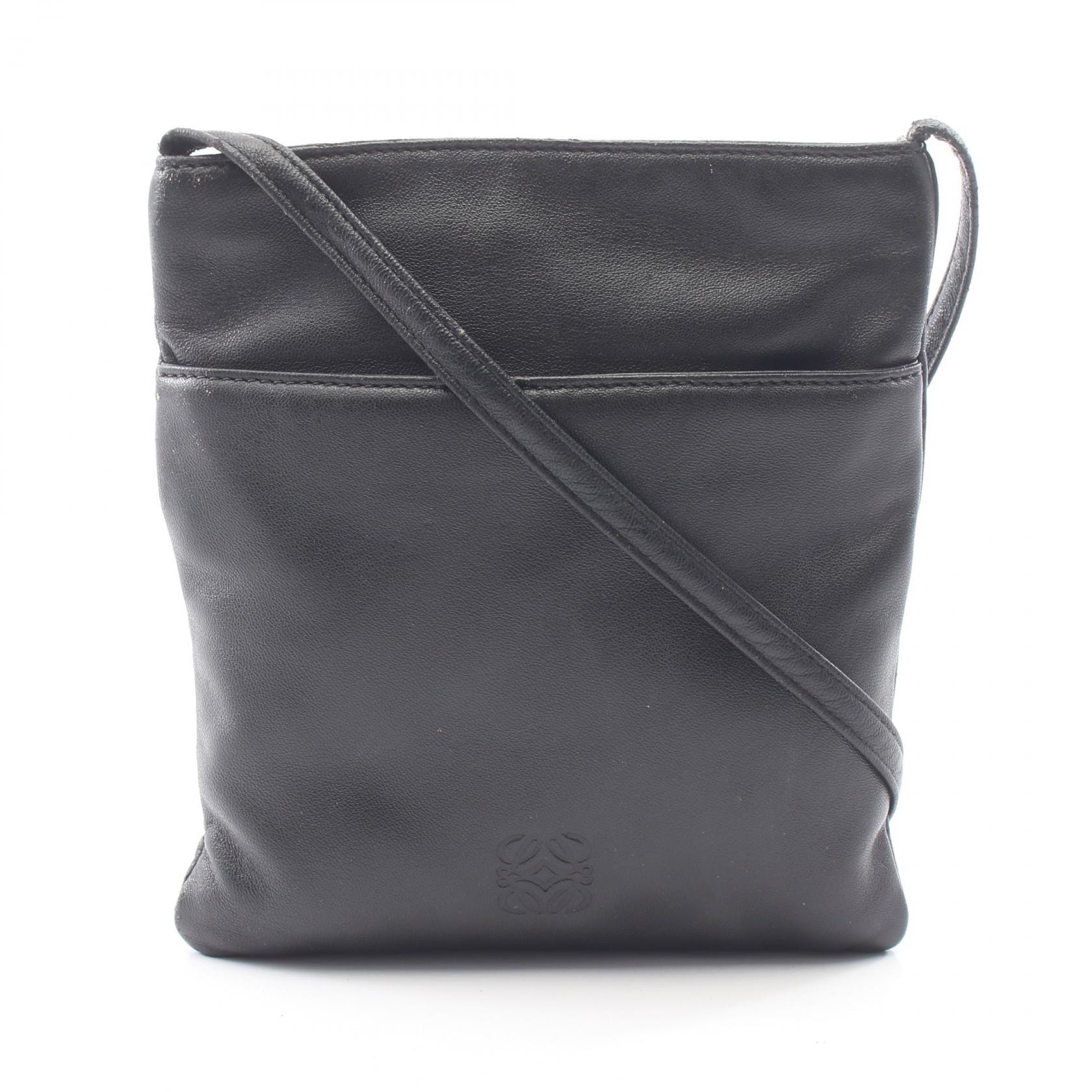 ロエベ LOEWE アナグラム ショルダーバッグ バッグ レザー レディース ブラック系 【中古】