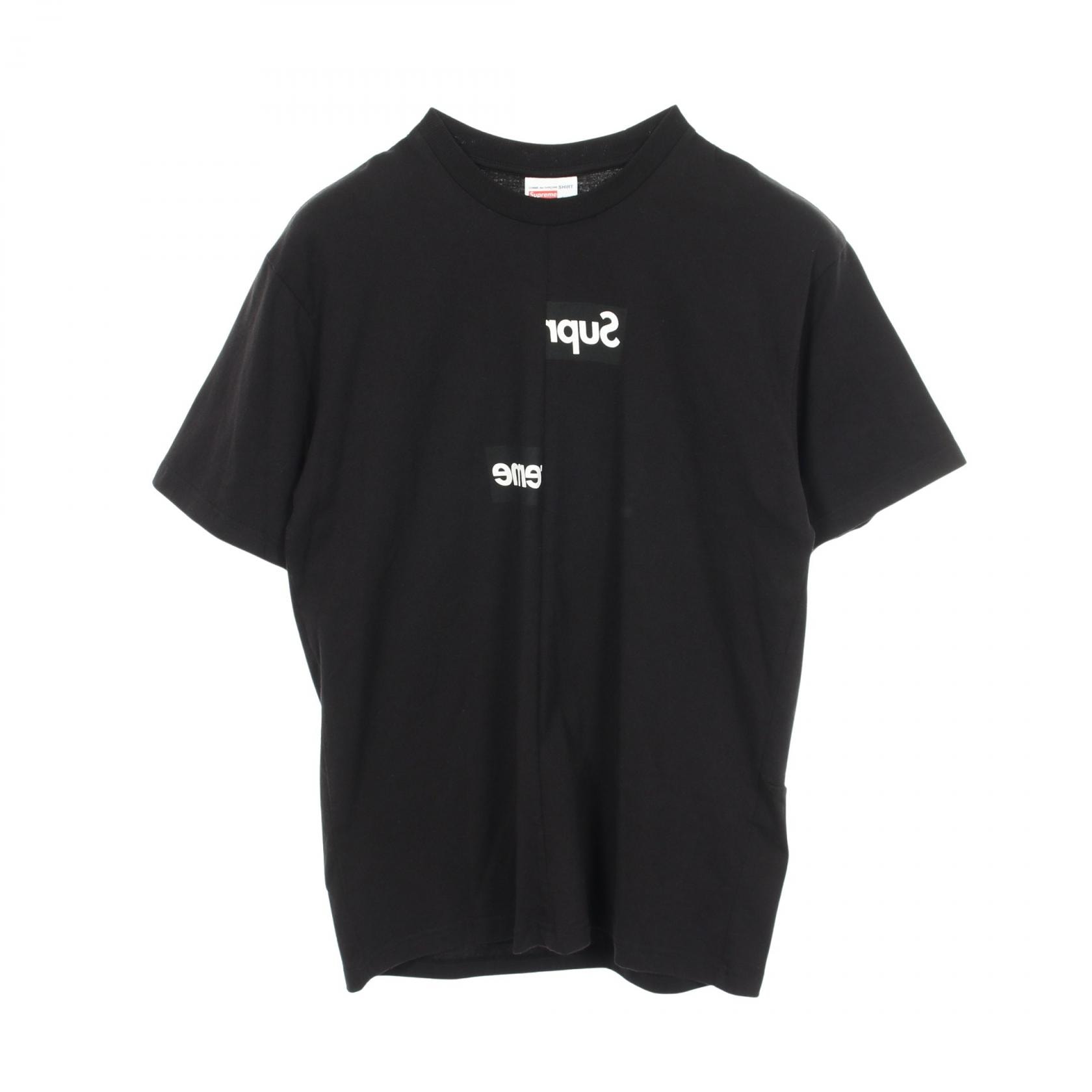 シュプリーム Supreme Supreme × COMME des GARCONS SHIRT クルーネック 半袖Tシャツ 衣料品 トップス コットン メンズ ブラック系 【中古】