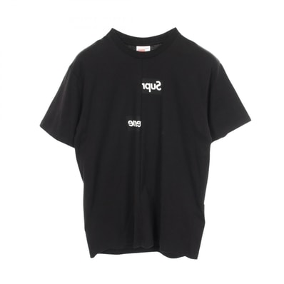 シュプリーム Supreme Supreme × COMME des GARCONS SHIRT クルーネック 半袖Tシャツ 衣料品 トップス コットン メンズ ブラック系 【中古】