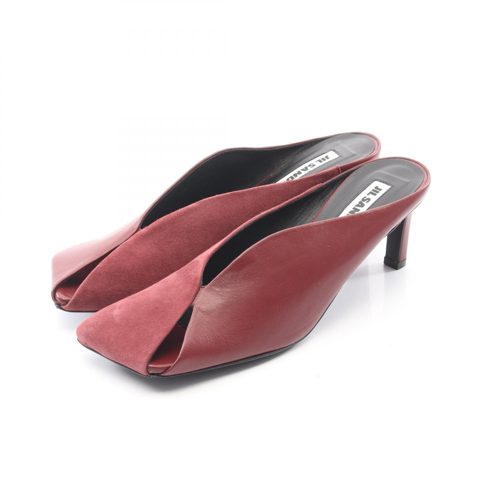 ジルサンダー JIL SANDER ミュール 靴 レザー スウェード レディース ボルドー系 【中古】