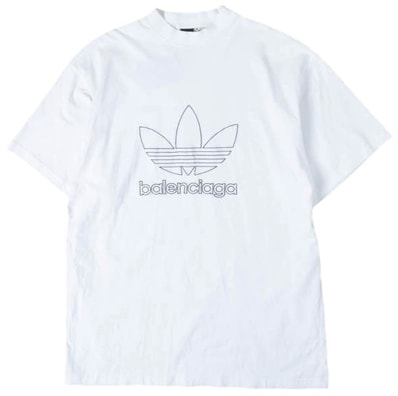 BALENCIAGA x adidas バレンシアガ アディダス 23SS 別注 Trefoil Logo Embroidery Oversize Tee ロゴ刺繍 オーバーサイズ Tシャツ 723976 TNVN8 9040 / IL8280 1 WHITE