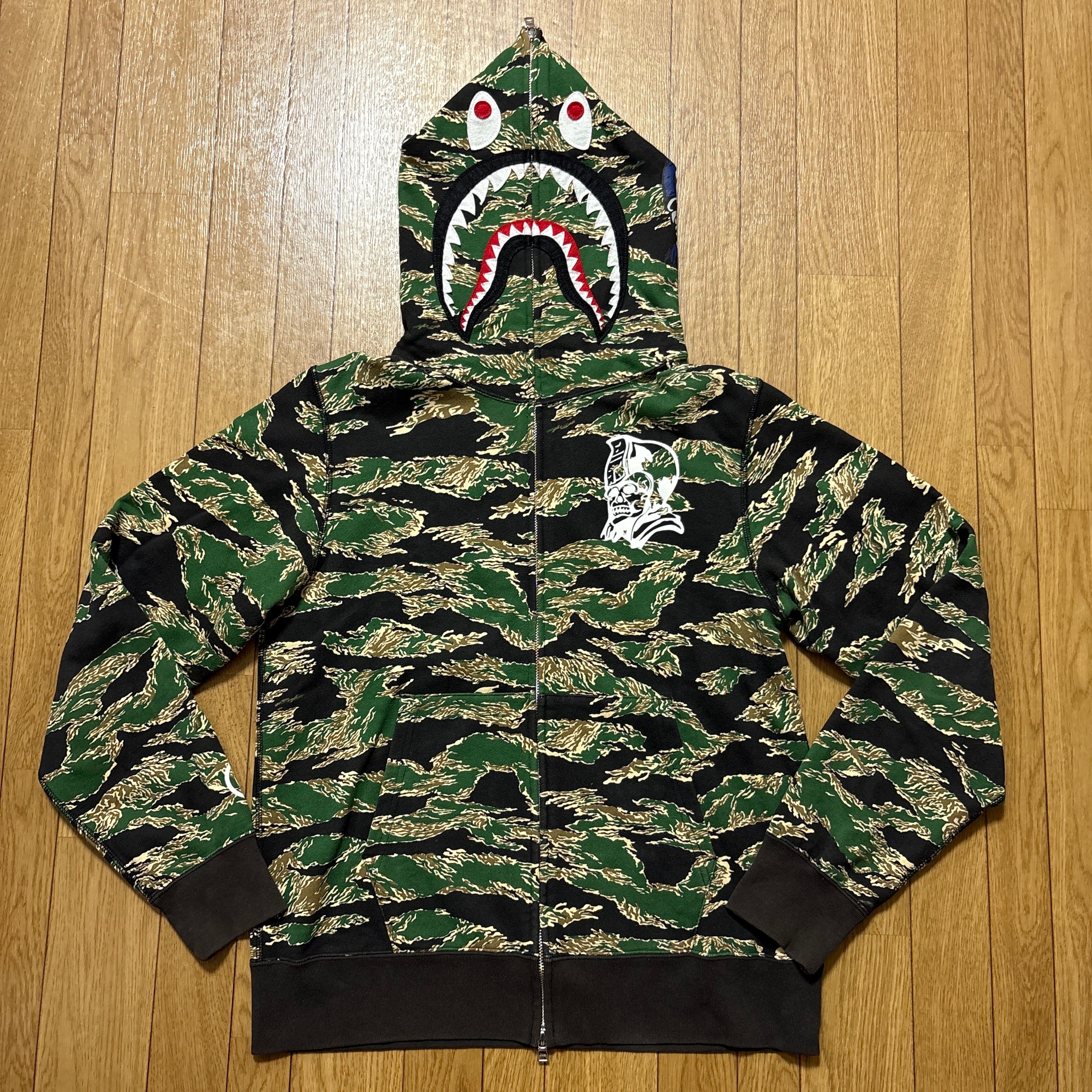 bape shark tiger camo shark hoodie シャーク