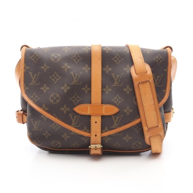 ルイ・ヴィトン LOUIS VUITTON ソミュール30 ショルダーバッグ バッグ PVCコーティングキャンバス レザー モノグラム レディース ブラウン系 M42256 【中古】