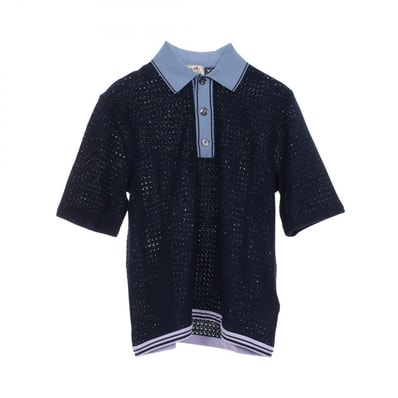 エルメス HERMES ポロシャツ 衣料品 トップス コットン メンズ ネイビー系 / ブルー系 / パープル系 【中古】