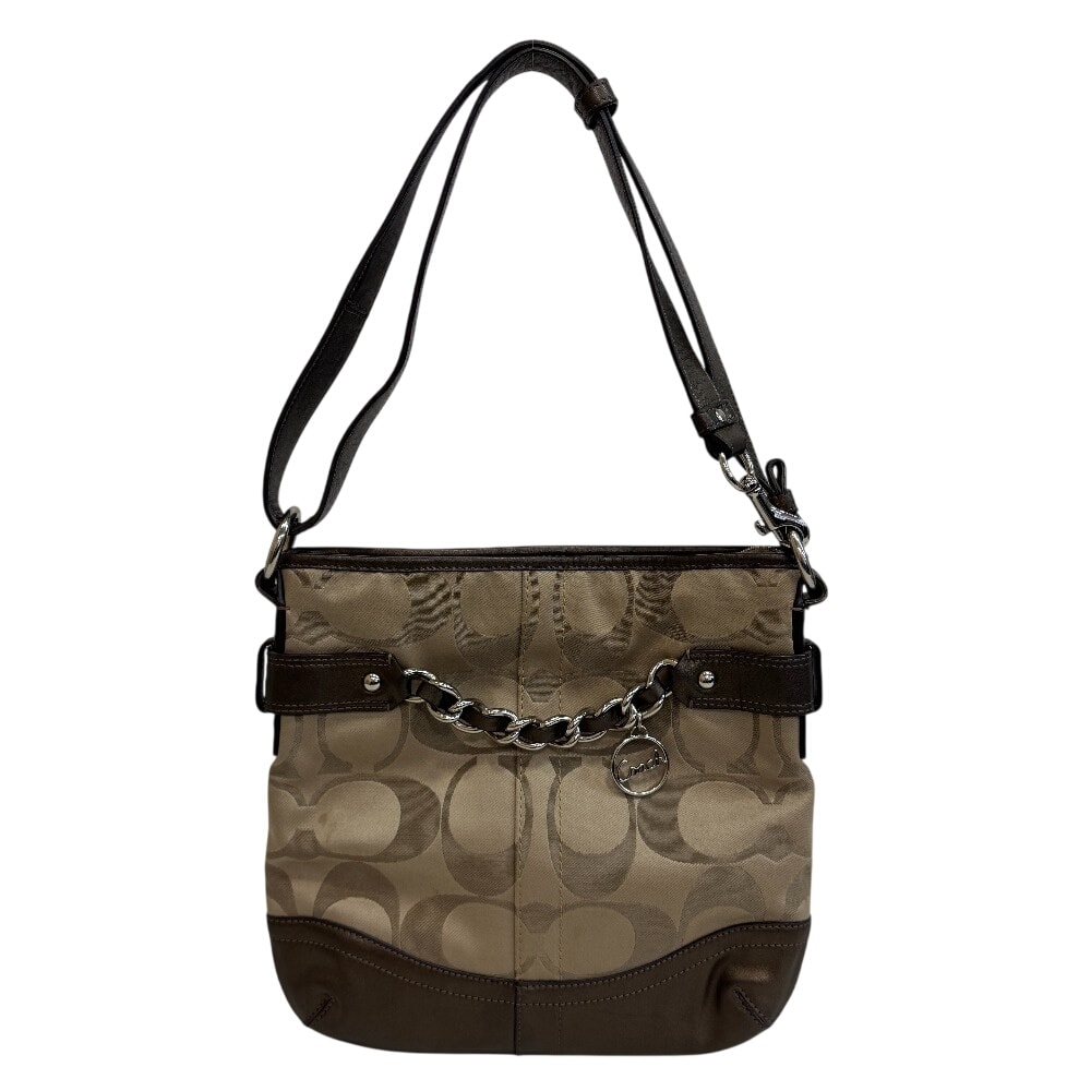 コーチ COACH ショルダーバッグ シグネチャー 斜め掛け チェーン ロゴチャーム F19730 ブラウン