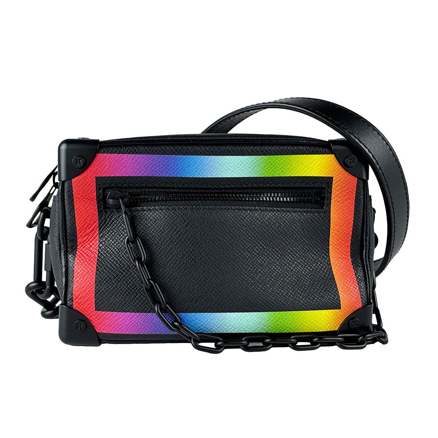 ルイ ヴィトン LOUIS VUITTON ショルダーバッグ タイガ ミニ ソフトトランク タイガ ブラック/レインボー メンズ M30351【中古】 z10812
