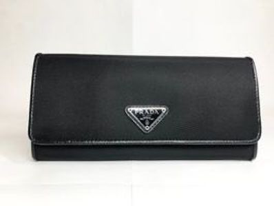 PRADA Tessuto Nylon Flap Wallet "Black"