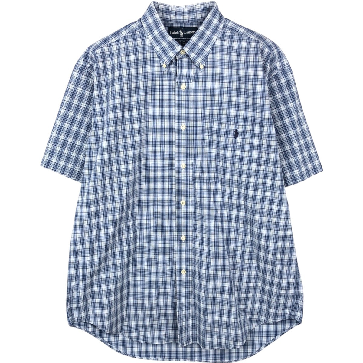 古着 ラルフローレン Ralph Lauren BARTLETT 半袖 ボタンダウン チェックシャツ メンズL相当/eaa670529