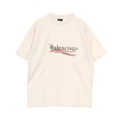 バレンシアガ BALENCIAGA Political Stencil カットソー 衣料品 トップス コットン メンズ レディース ホワイト系 764235 【中古】